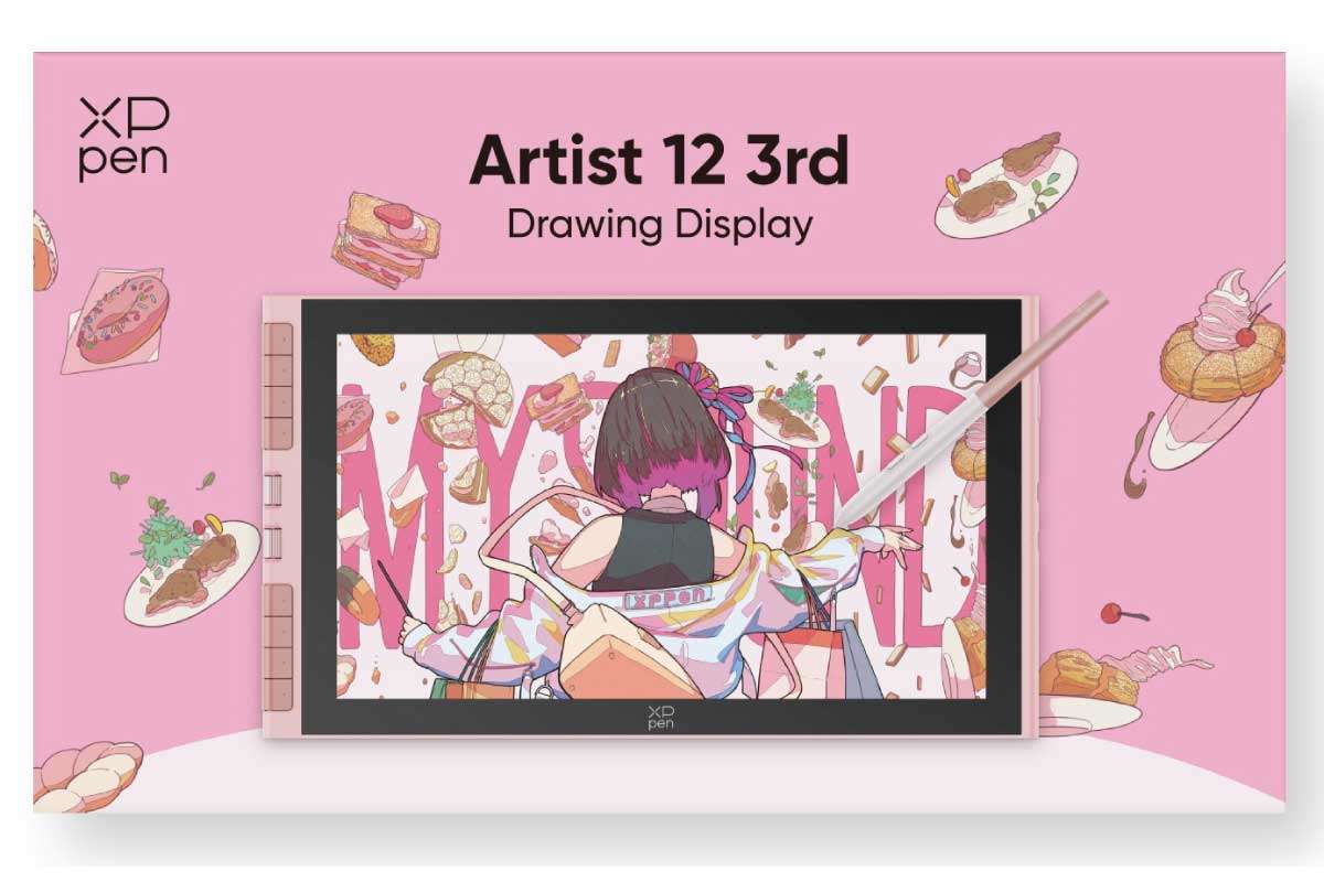 XPPen【XPPen Artist 12 3rd】筆圧16,384レベルのX4スマートチップスタイラスペンが付属し、AGエッチングガラスを採用といったエントリーモデルながらハイエンド向けの機能を搭載している11.9型液晶ペンタブレットに新色「ピンク」